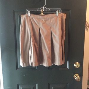 Land’s End Khaki Pleated Skirt